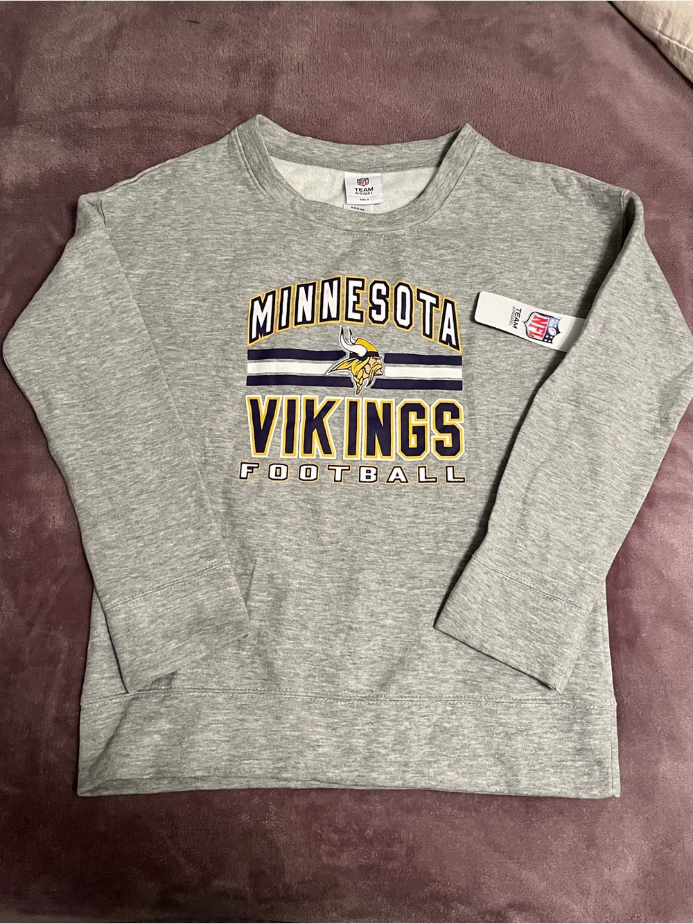 New girls NFL Minnesota Vikings Heather Gray sweatshirt